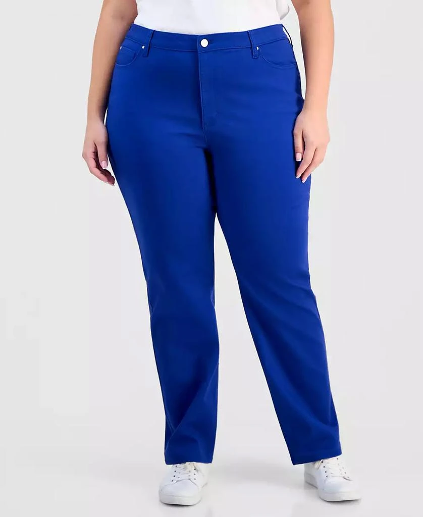 JONES NEW YORK Plus Size Lexington High-Rise Straight-Leg Jeans 3