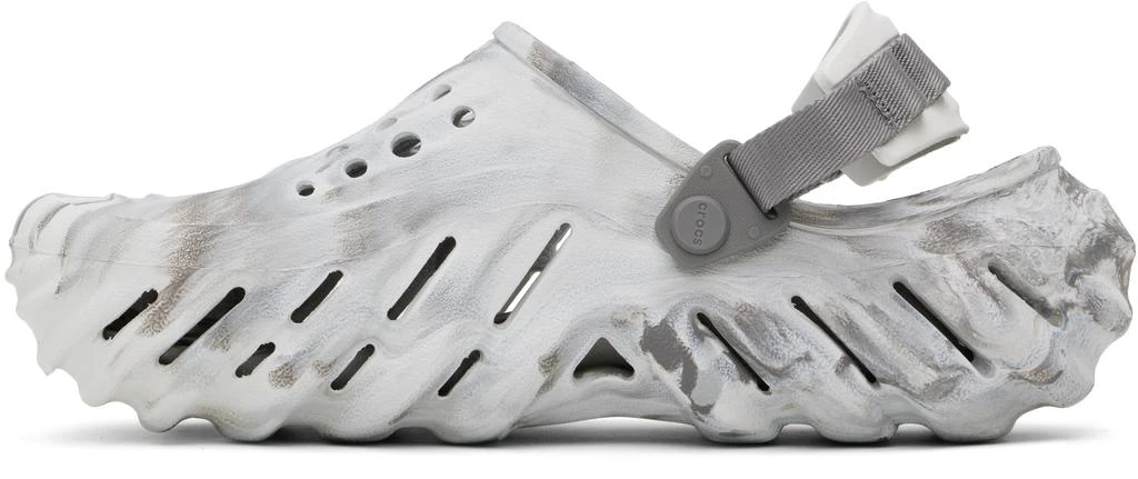 Crocs White & Gray Echo Marbled Clogs 3