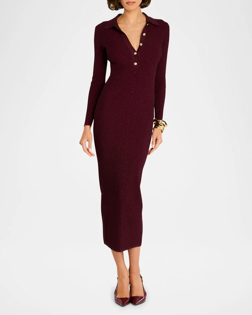 retrofête Buffy Sparkly Knit Long-Sleeve Midi Dress 1