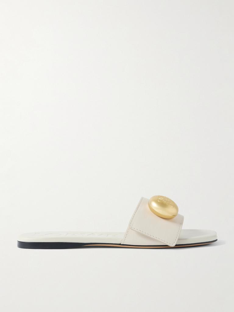 サンダル・ミュール LOEWE White leather Petal thong mules (L814S10X01 WHIMUL) Loewe Loewe White Leather Petal Thong Mules Women's IT 36