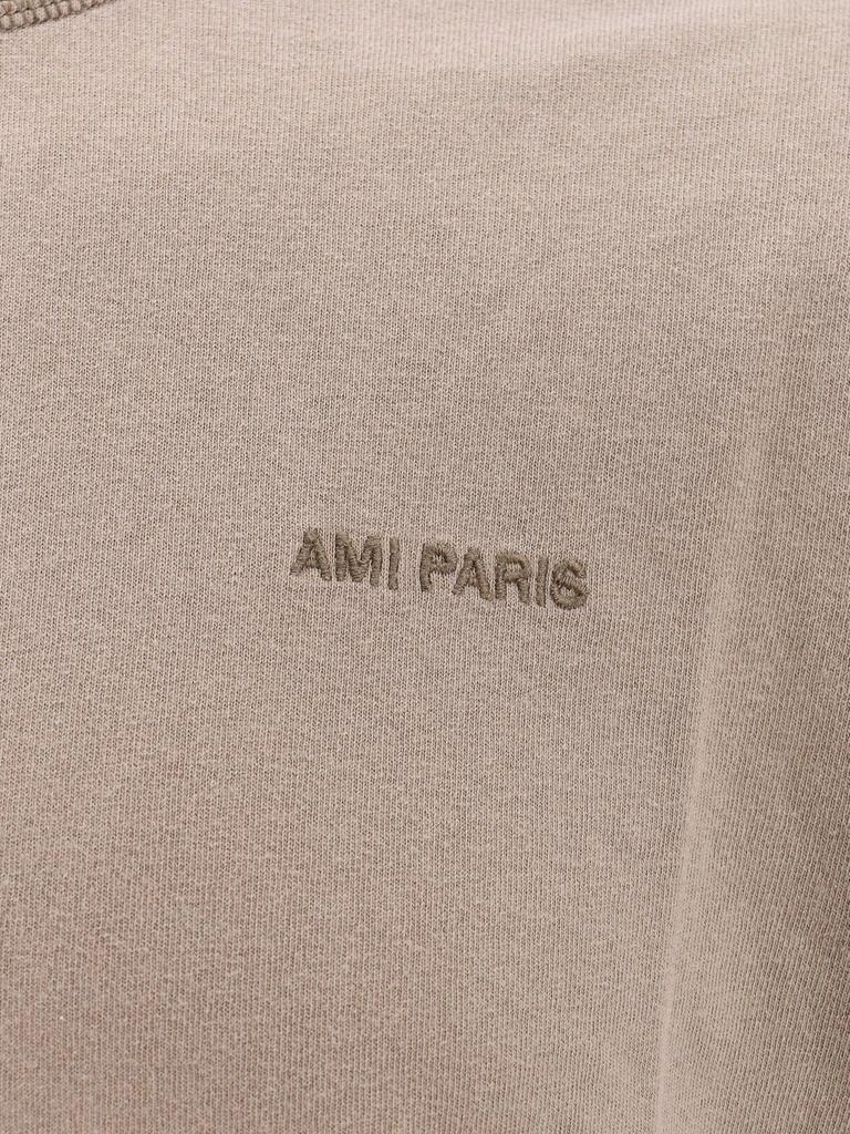 AMI AMI Paris Logo Embroidered Crewneck T-Shirt 3