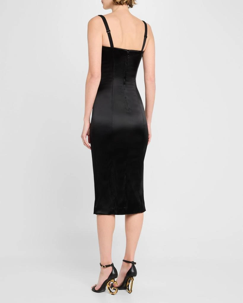 Dolce&Gabbana Corset Satin Stretch Longuette Midi Dress 3