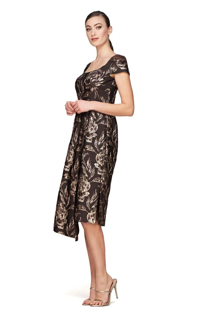 Kay Unger Marjoire Metallic Jacquard Sheath Dress 5