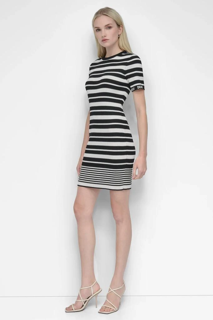 DKNY ALL OVER STRIPE LOGO DRESS 3