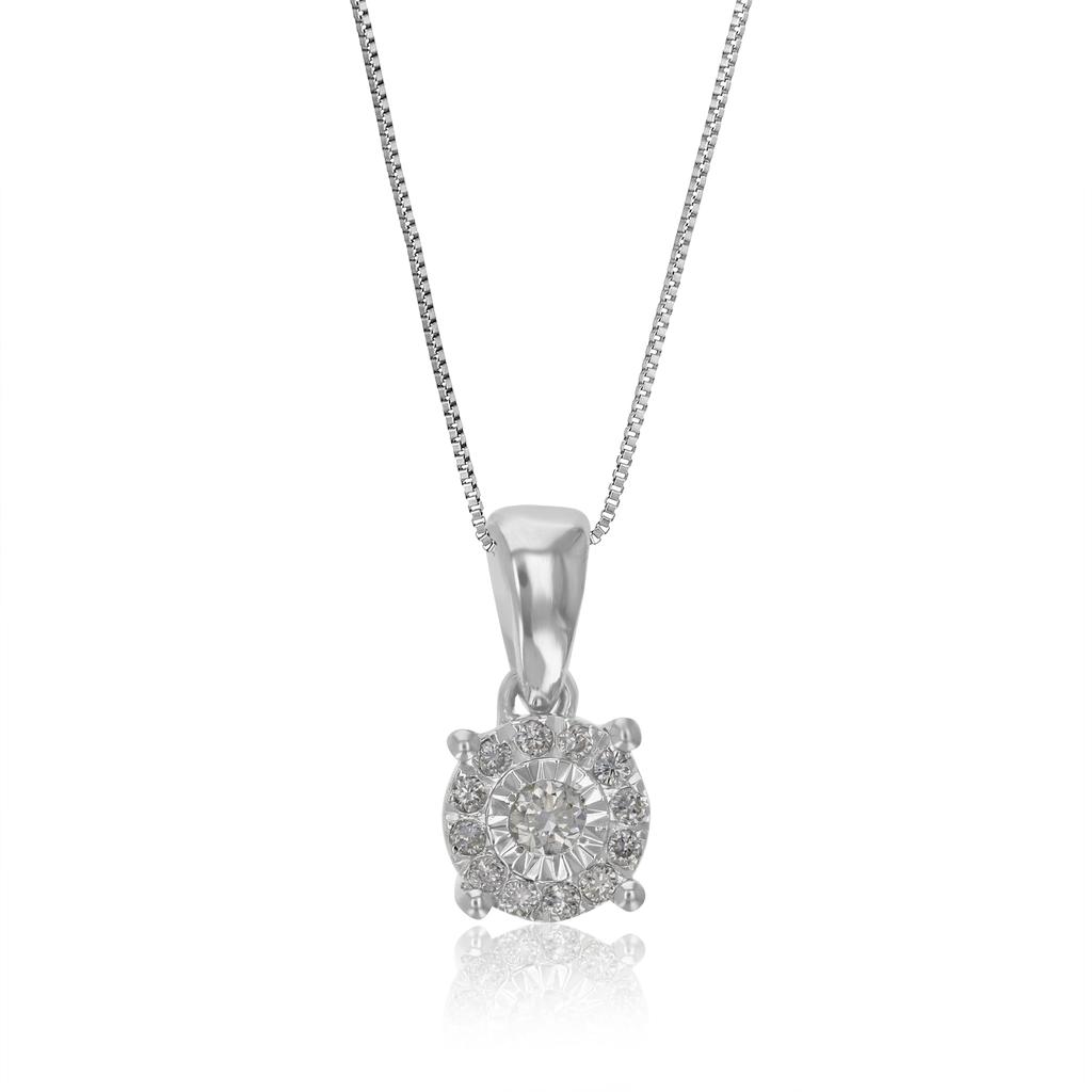 Vir Jewels 1/10 cttw Lab Grown Diamond Circle .925 Sterling Silver Pendant Necklace For Women 1/4 Inch With 18 Inch Chain