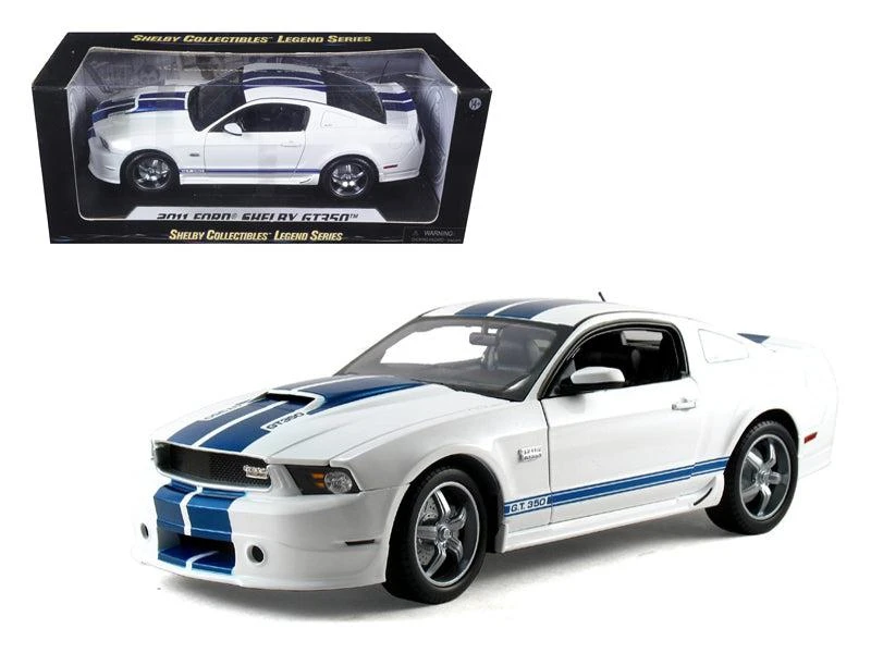 Shelby Collectibles 2011 Ford Shelby Mustang GT350 White 1/18 Diecast Model Car by