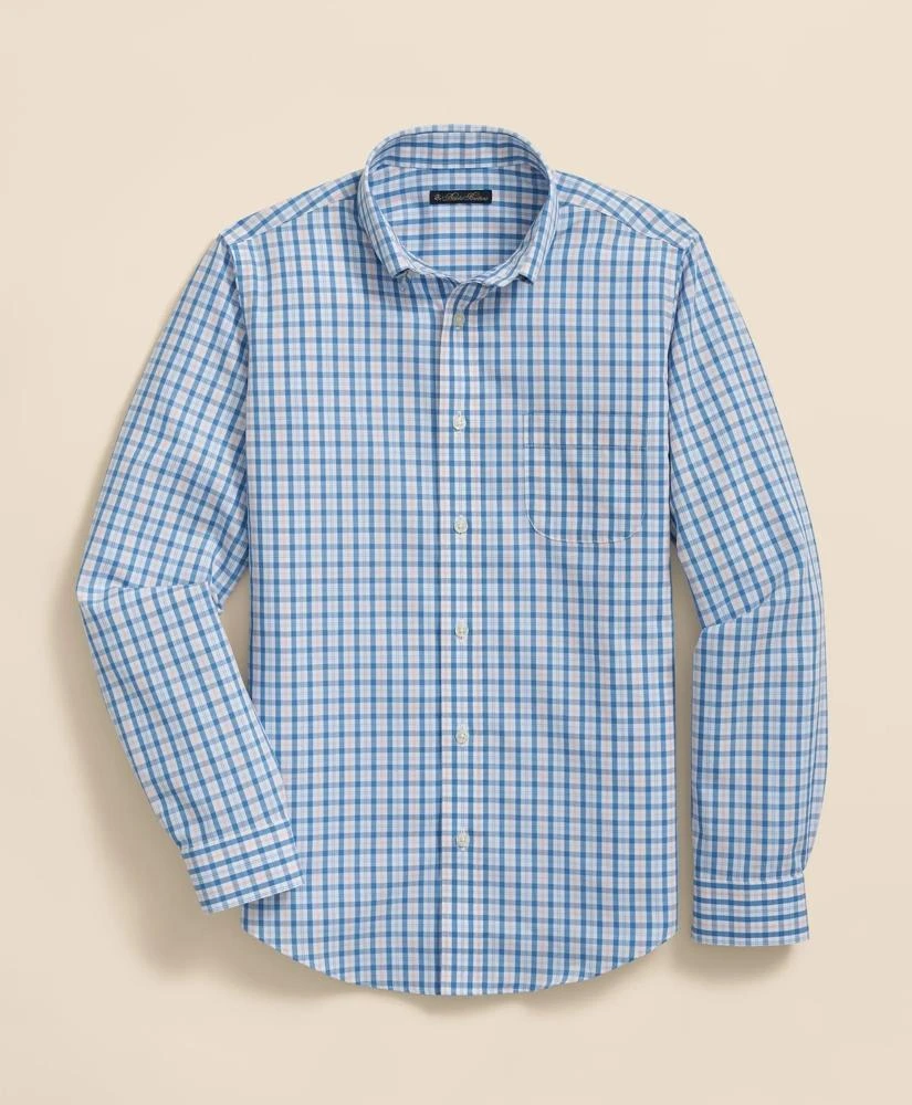 Brooks Brothers Boys Non-Iron Broadcloth Polo Button-Down Collar Check Sport Shirt