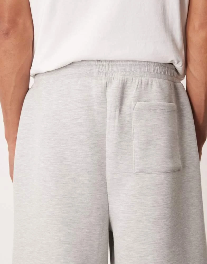 ASOS ASOS DESIGN super wide leg scuba-style fabric jogger in grey marl 5