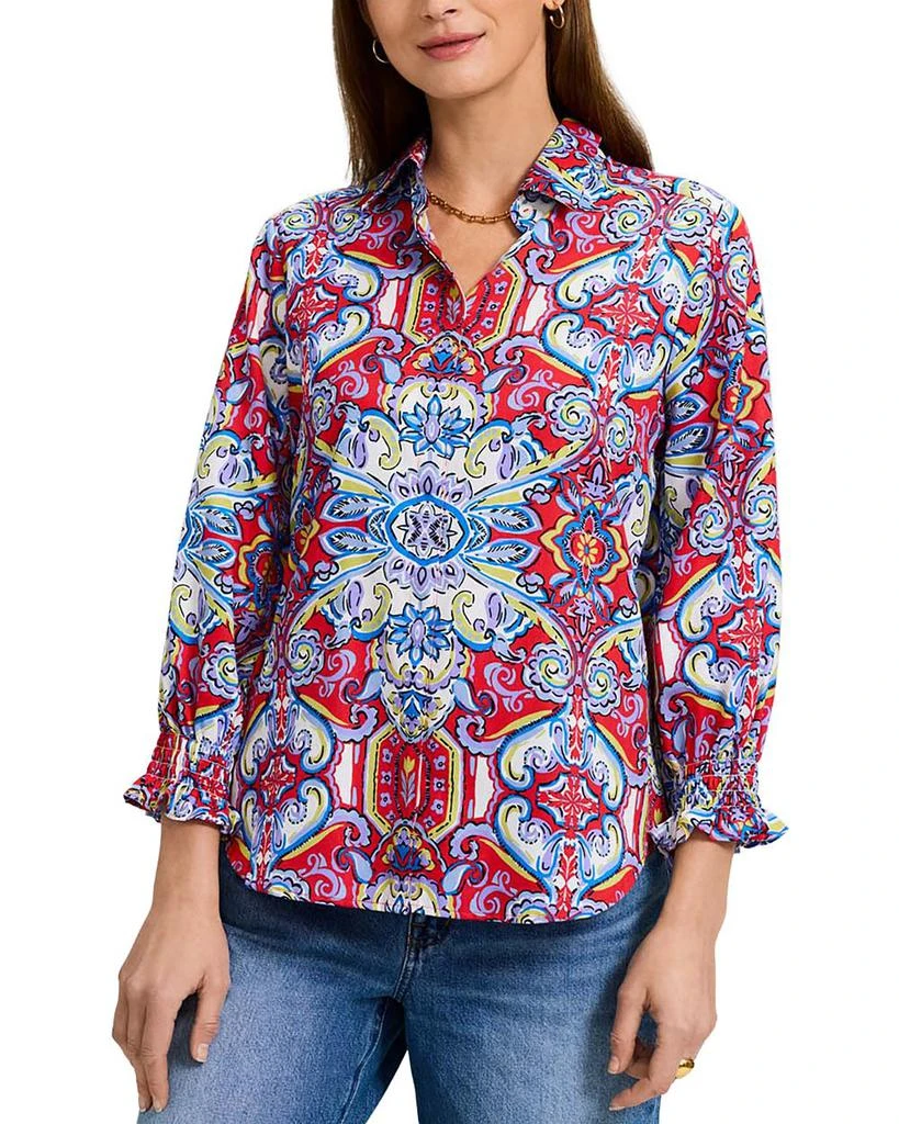 FOXCROFT Olivia Tile Print Shirt 1