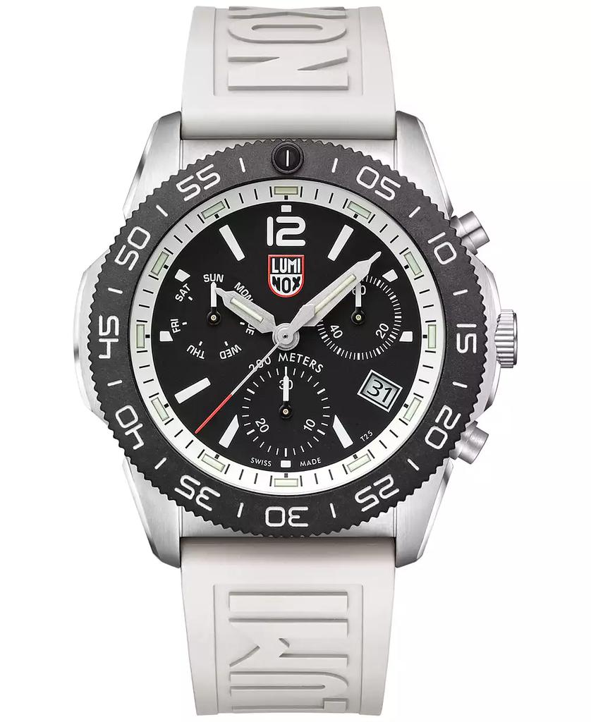 Luminox Men's Swiss Chronograph Pacific Diver White Rubber Strap Watch 44mm