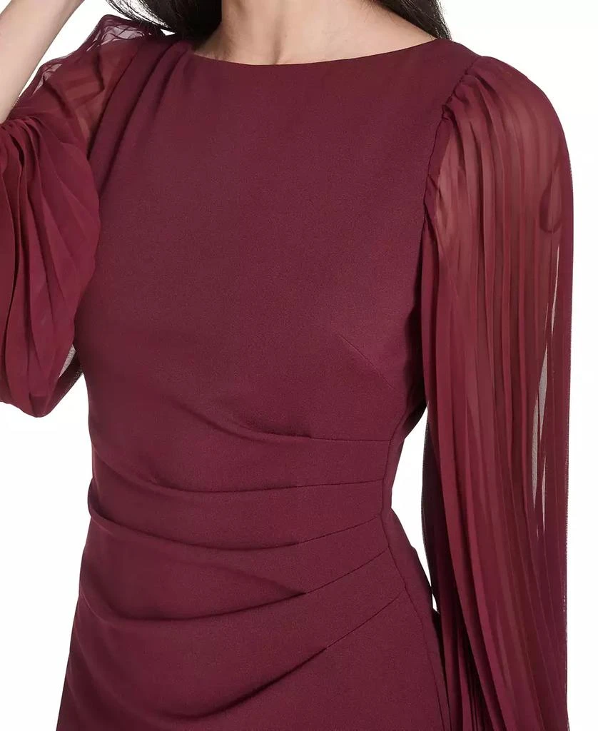 chinese dress ladies Jessica Howard Long-Sleeve Ruched-Waist Midi Dress  DGFOutlet