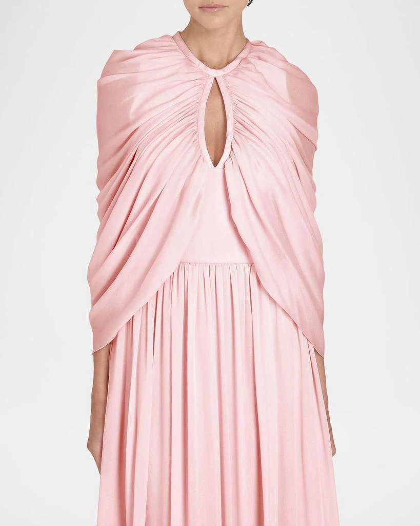 Giambattista Valli Keyhole Draped Cape Silk Gown 5