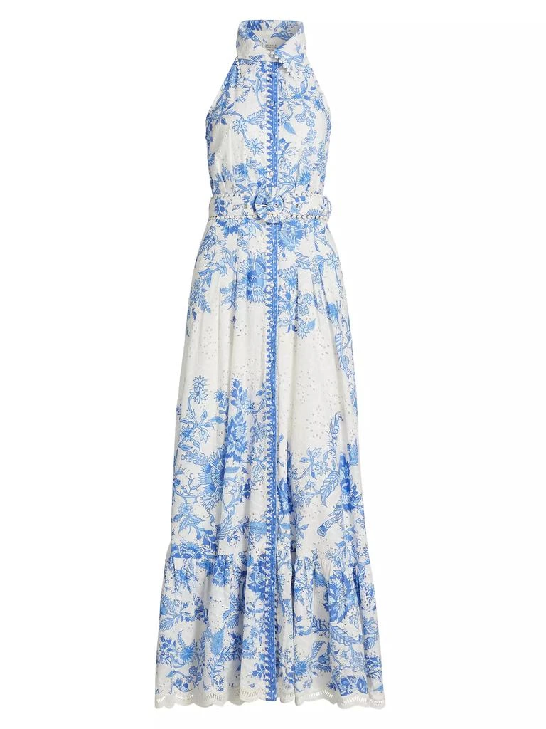 Hemant & Nandita Floral Cotton Halter Maxi Dress 1