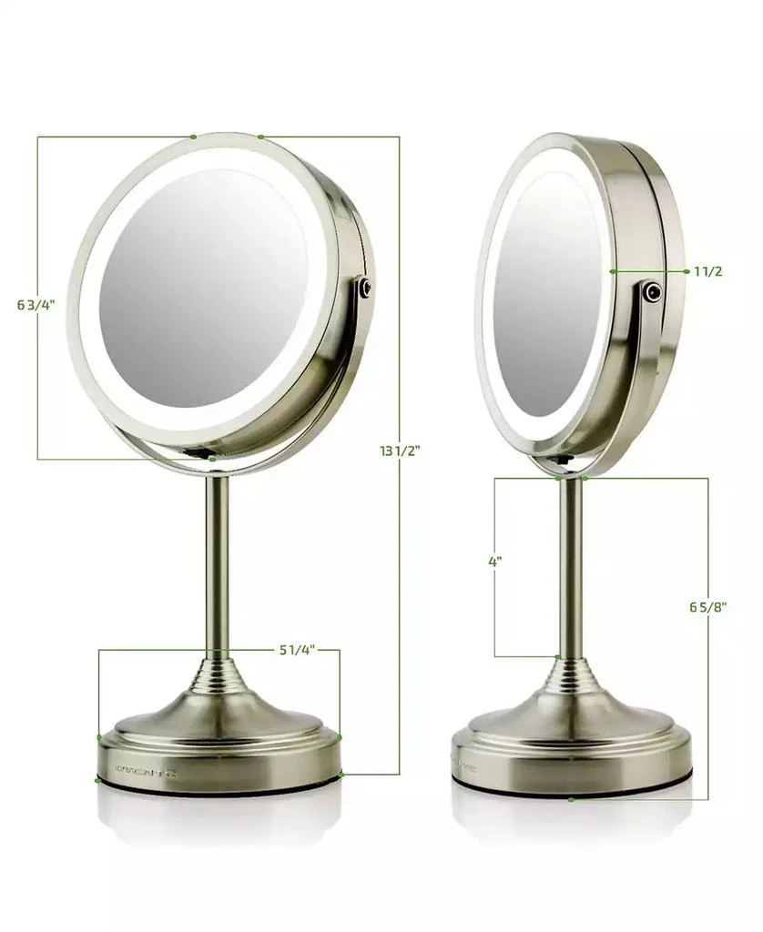 OVENTE 7" Dual Sided Tabletop Makeup Mirror with LED 2