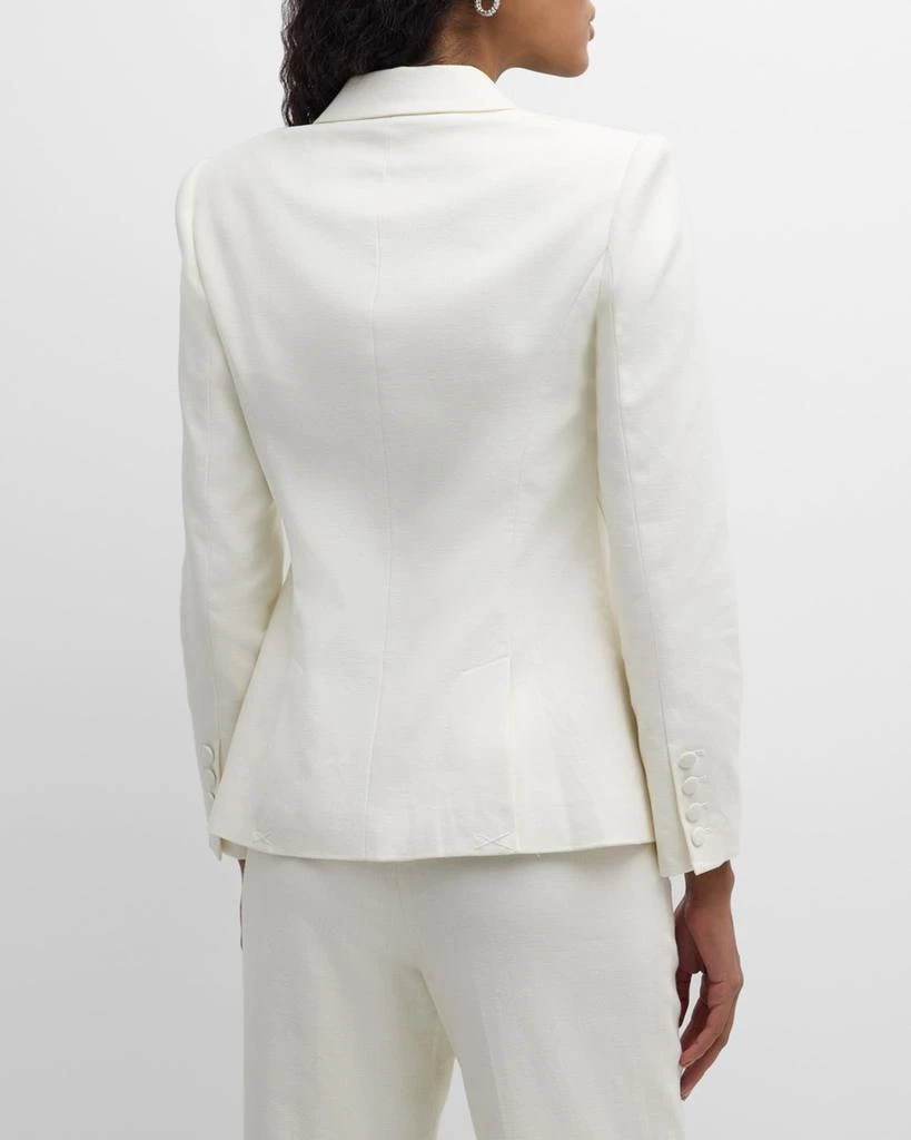 ROLAND MOURET Single-Breasted Linen Blazer Jacket 6