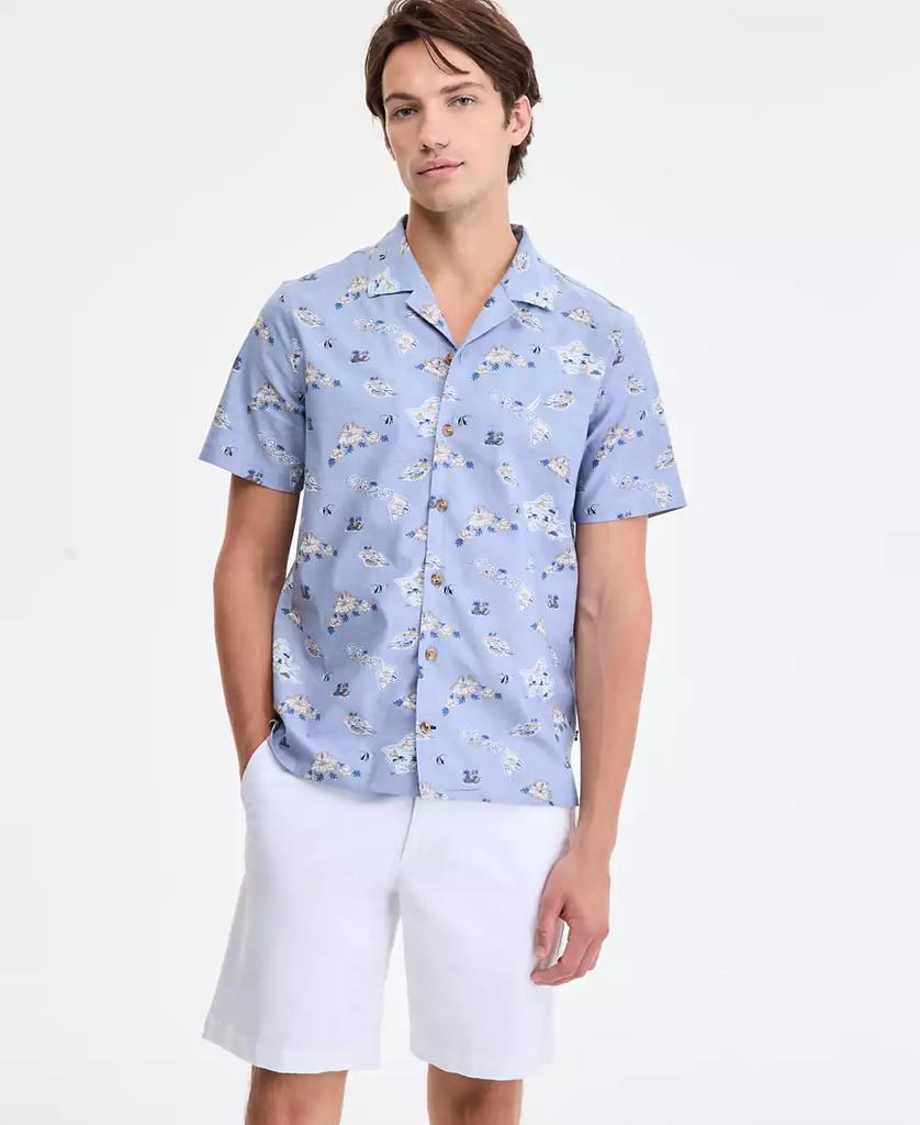 Nautica Men's Classic-Fit Printed Button-Down Camp Shirt