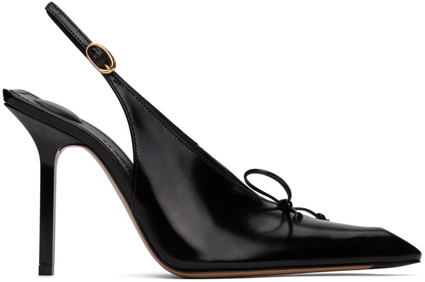 JACQUEMUS Black Les Sculptures 'Les slingbacks Cubisto hautes' Heels