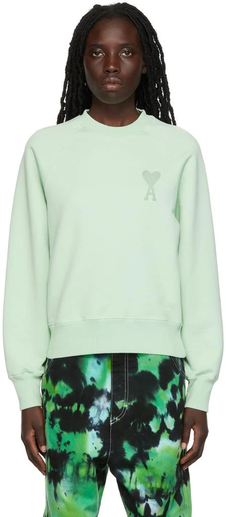 AMI Paris Green Ami de Cœur Sweatshirt 1