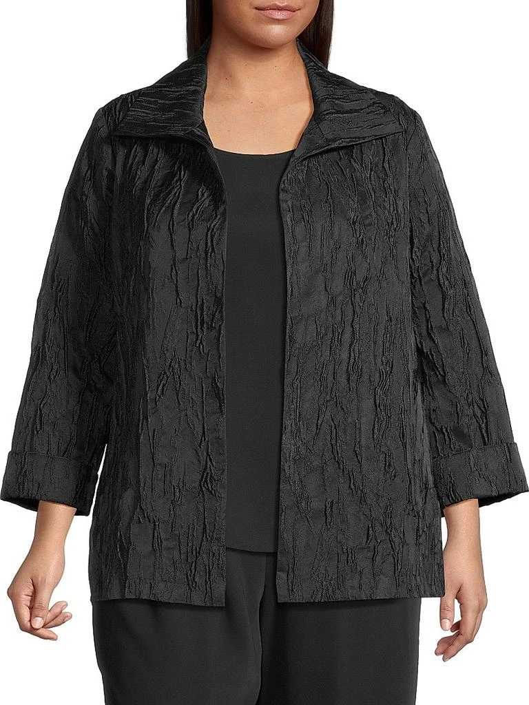 Caroline Rose Plus Textured Jacquard A-Line Jacket 3
