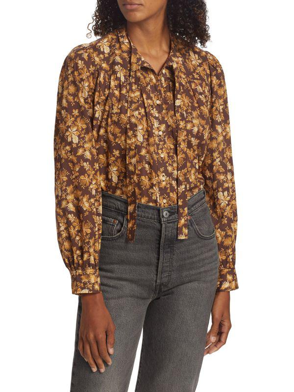 DÔEN Norma Cotton Voile Floral Blouse