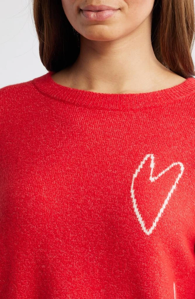 Caslon Jacquard Hearts Cotton Blend Sweater 4
