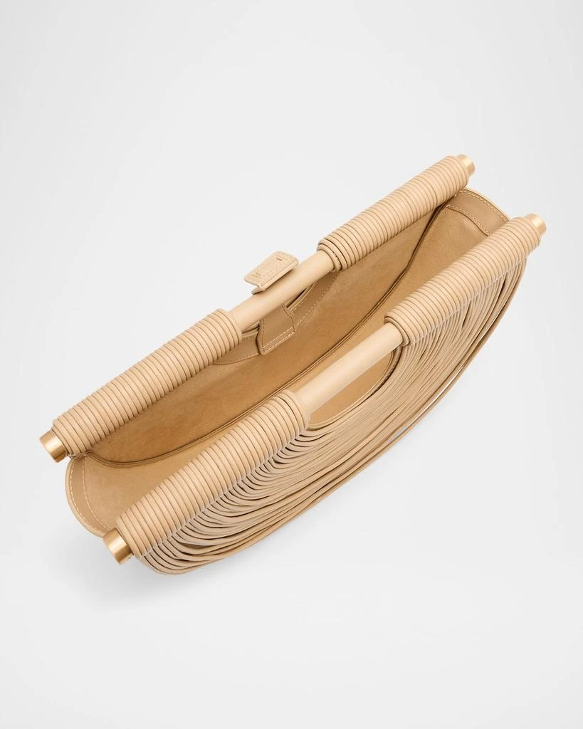 Cult Gaia Lou Draped Leather Clutch Bag 4