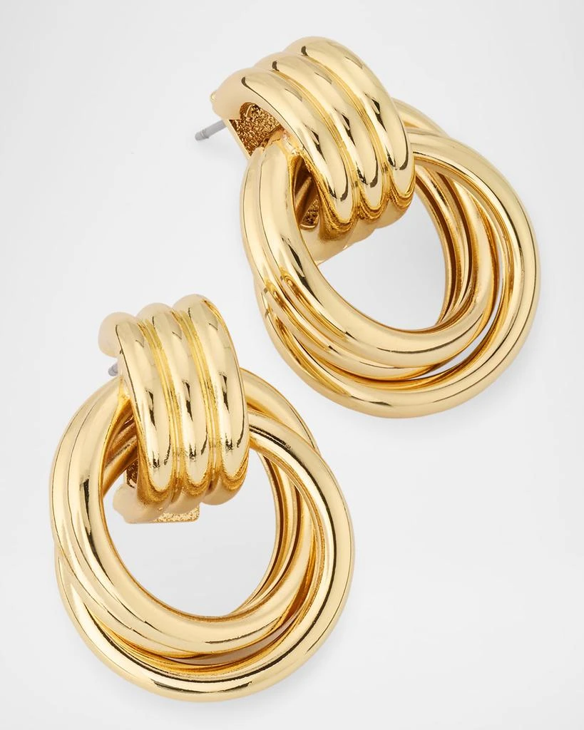 BaubleBar Gold-Plated Interlocking Hoop Earrings 3