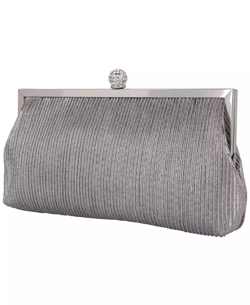 Nina Women's Pleated Metallic Frame Clutch 2