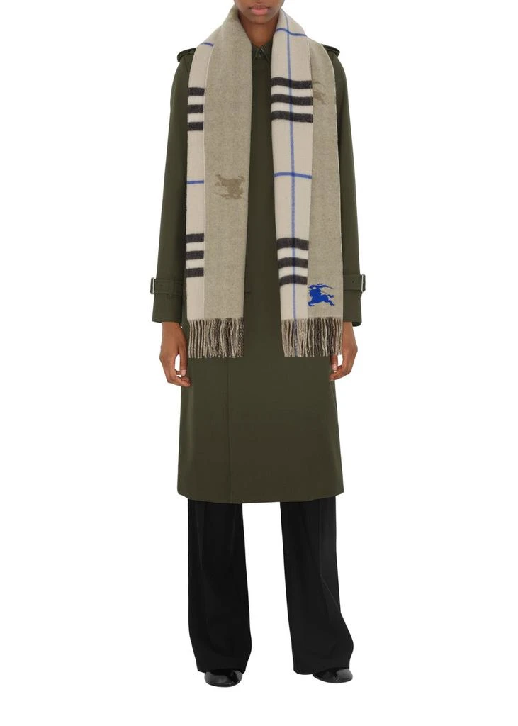 Burberry Reversible ekd check cashmere scarf 2