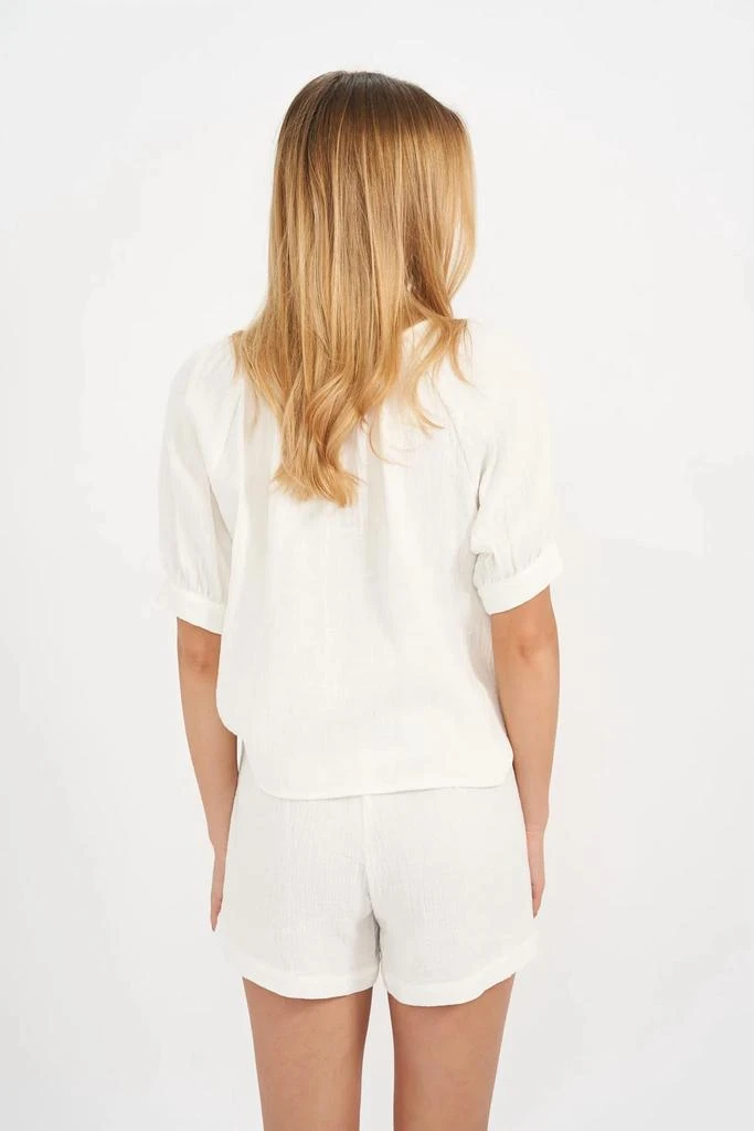 Marea Everly Gauze Top In White 3