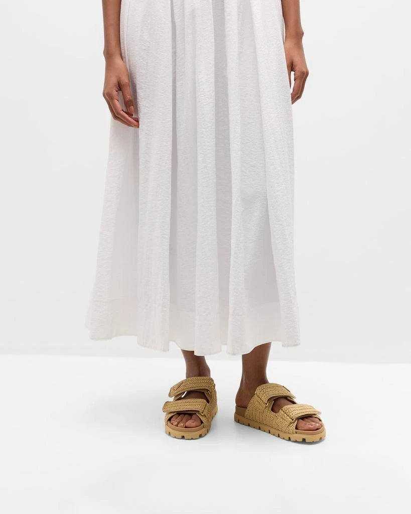 Prada Fussbett Raffia Dual Buckle Slide Sandals 2