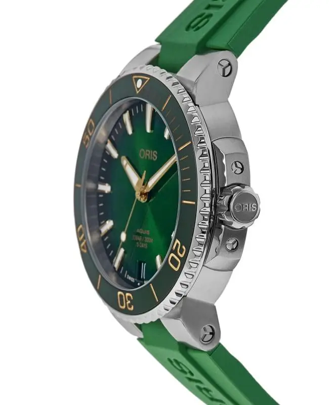 Oris Oris Aquis Date Calibre 400 Automatic Green Dial Rubber Strap Men's Watch 01 400 7769 4127-07 4 22 77FC 3