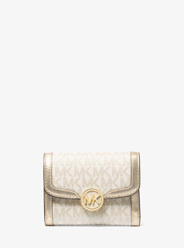 Michael Kors Leida Medium Metallic Signature Logo Wallet