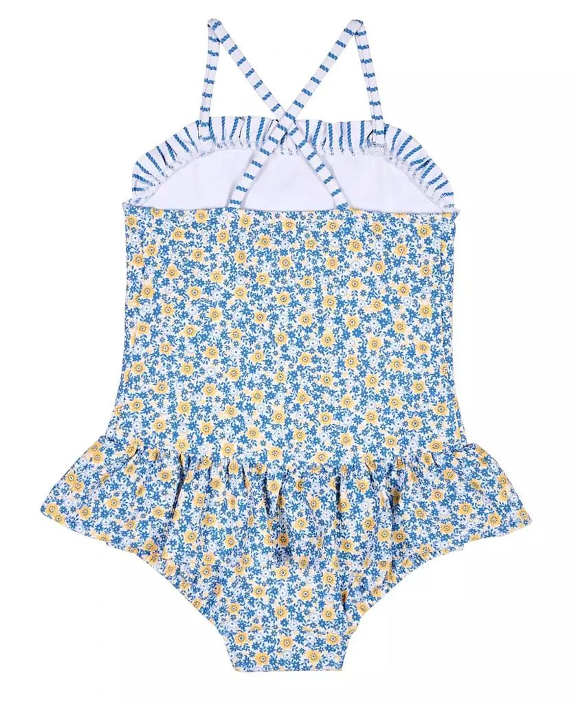 Florence Eiseman Little Girls Floral Skirted Swimsuit with Flower 3