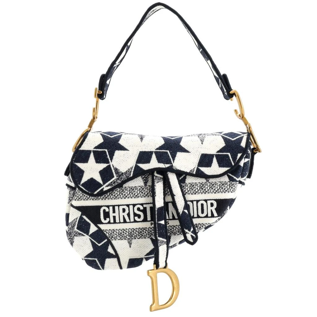 Dior Saddle Bag Stars Embroidered Canvas Medium 1