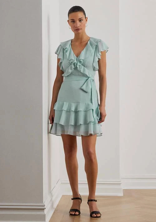 Ralph Lauren Ralph Lauren Ruffle Trim Crinkle Georgette Dress 1