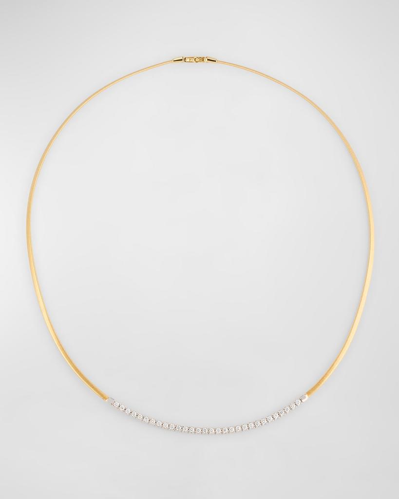 Marco Bicego 18K Yellow Gold Single Strand Coil Collar Necklace with Diamond Bar