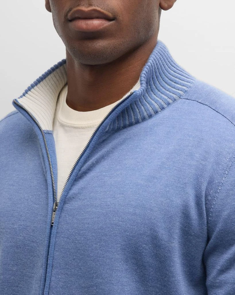 Fioroni Men's Duvet Cashmere Full-Zip Sweater 7