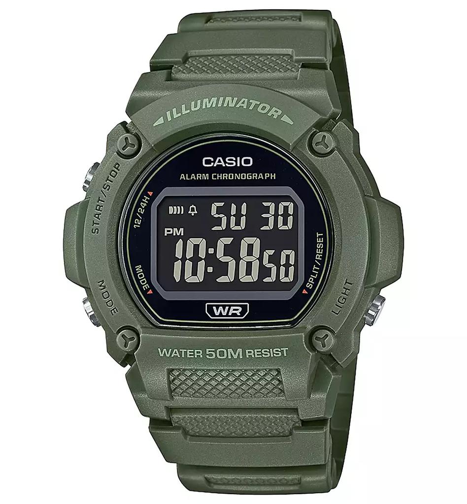 Casio Men's Digital Green Resin Strap Watch 47mm