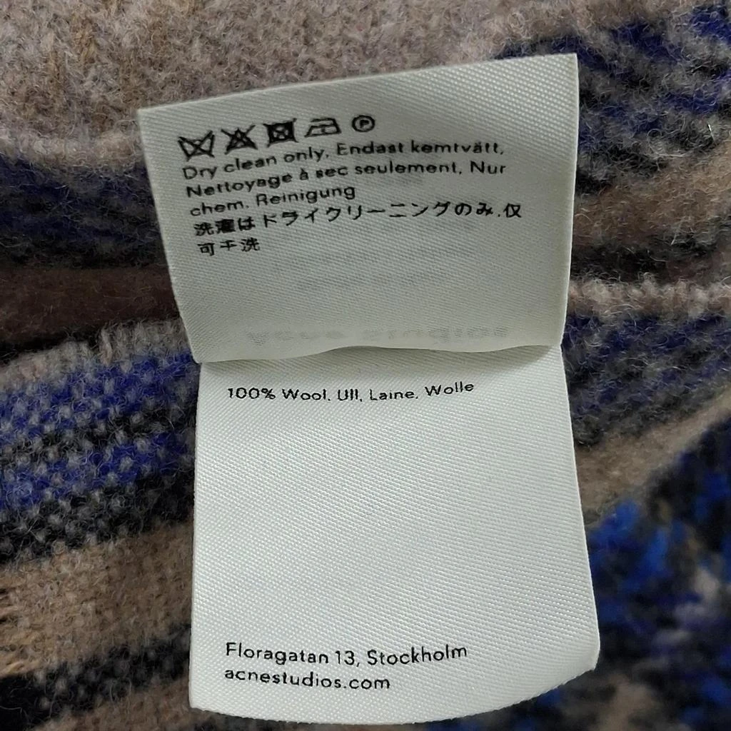 Acne Studios Plaid Printed Scarf in Multicolor Wool 4