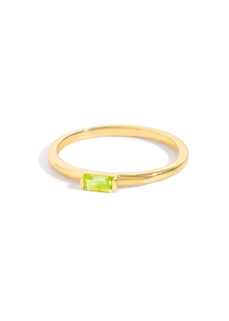 Tiramisu 14K Gold Plated Over 925 Sterling Silver Baguette Blush Peridot Ring 3