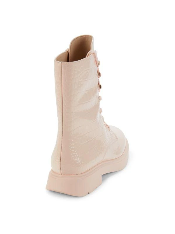 Stuart Weitzman Mckenzee Croc Embossed Leather Ankle Boots 3