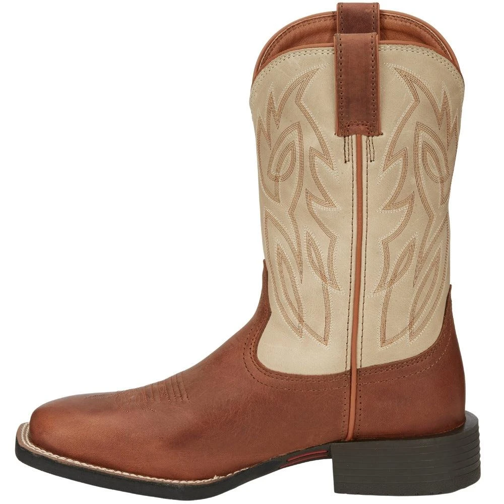 Justin Boots Canter 11 Inch Water Buffalo Embroidered Square Toe Pull On Cowboy Boots 3