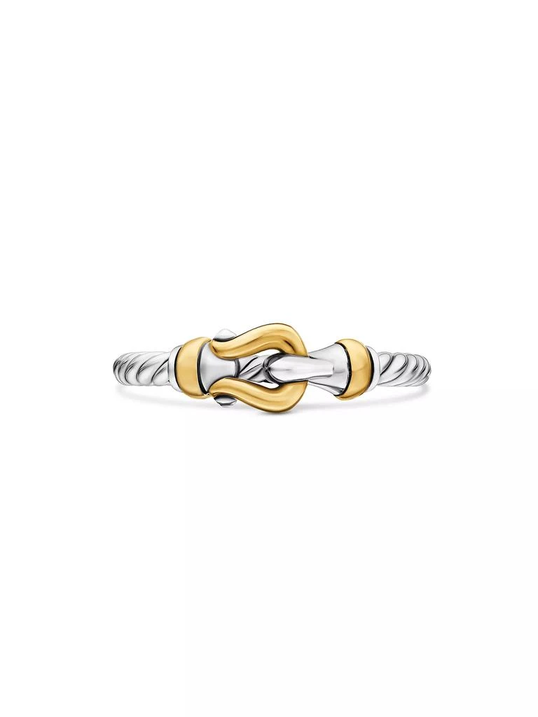 David Yurman Petite Buckle Ring with 18K Yellow Gold 3