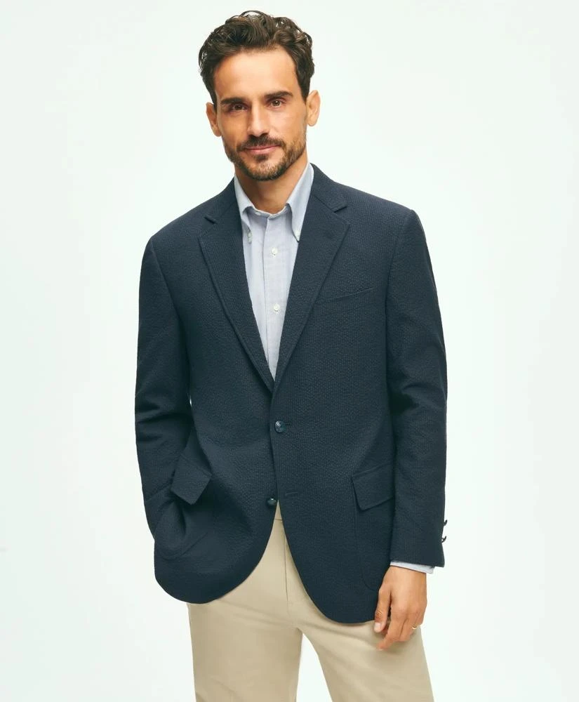 Brooks Brothers The No. 1 Sack Blazer in Seersucker With Fun Stripe Lining 1