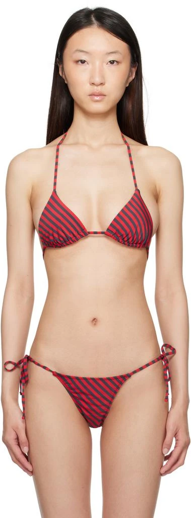 Paloma Wool Red & Navy Kineta Bikini Top 1