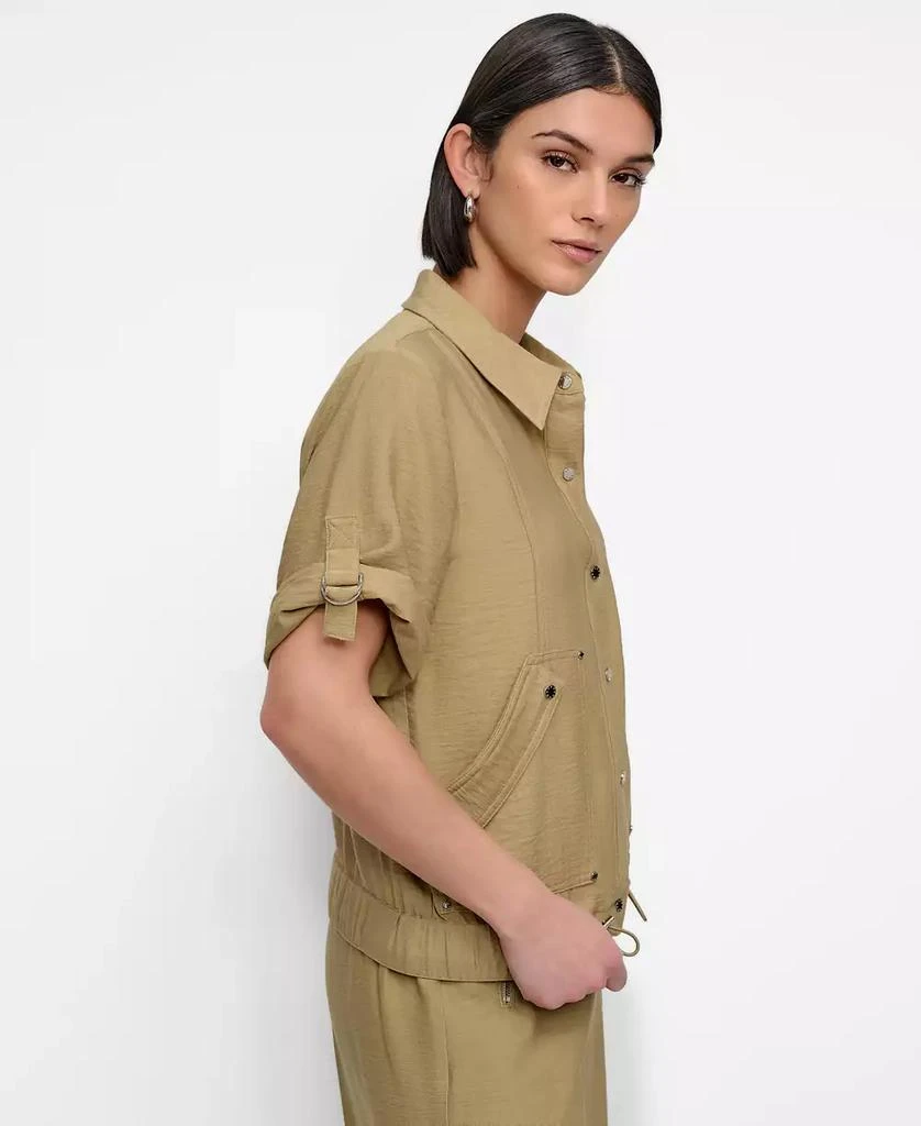 DKNY Women's Snap-Front Roll-Tab Short-Sleeve Jacket 3