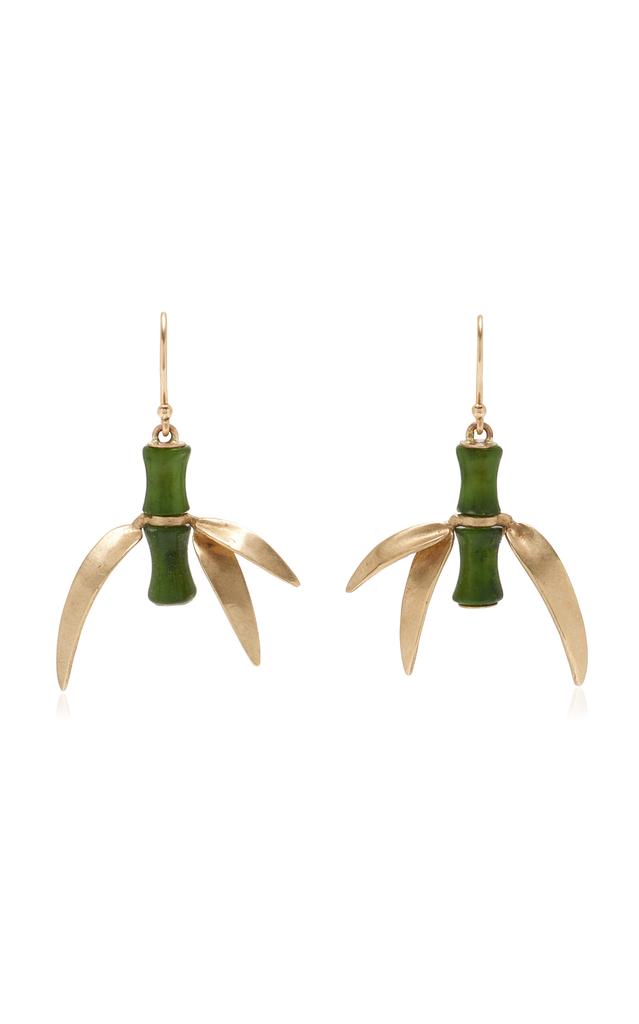 Annette Ferdinandsen Annette Ferdinandsen - Bamboo 14K Gold Jade Earrings - Green - OS - Moda Operandi - Gifts For Her
