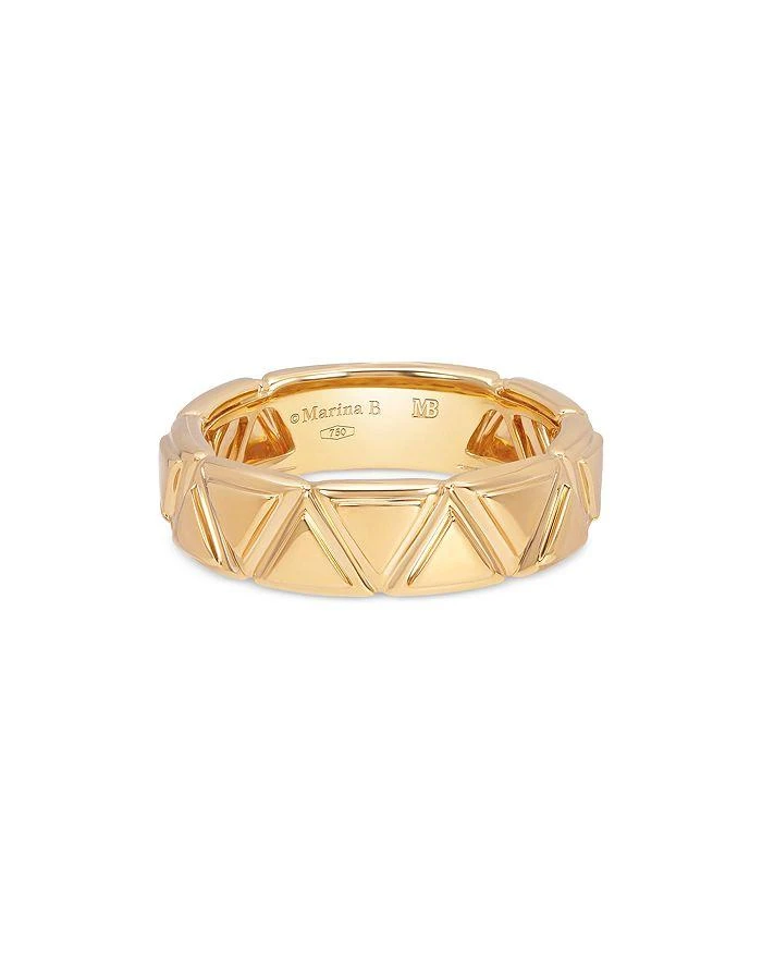 MARINA 18K Yellow Gold Triangolini Triangle Textured Band 3