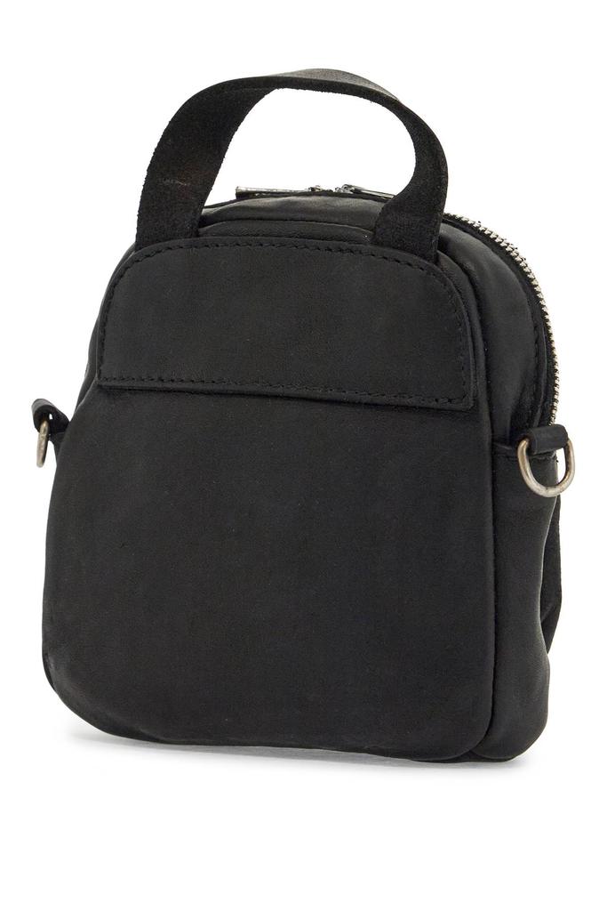 guidi mini backpack in black horse leather with handle and straps